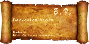 Berkovics Viola névjegykártya